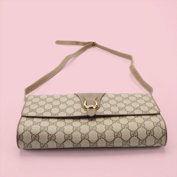 RARE Gucci Accessory Collection GG Supreme Monogram Flap Shoulder Bag - Picture 4 of 9